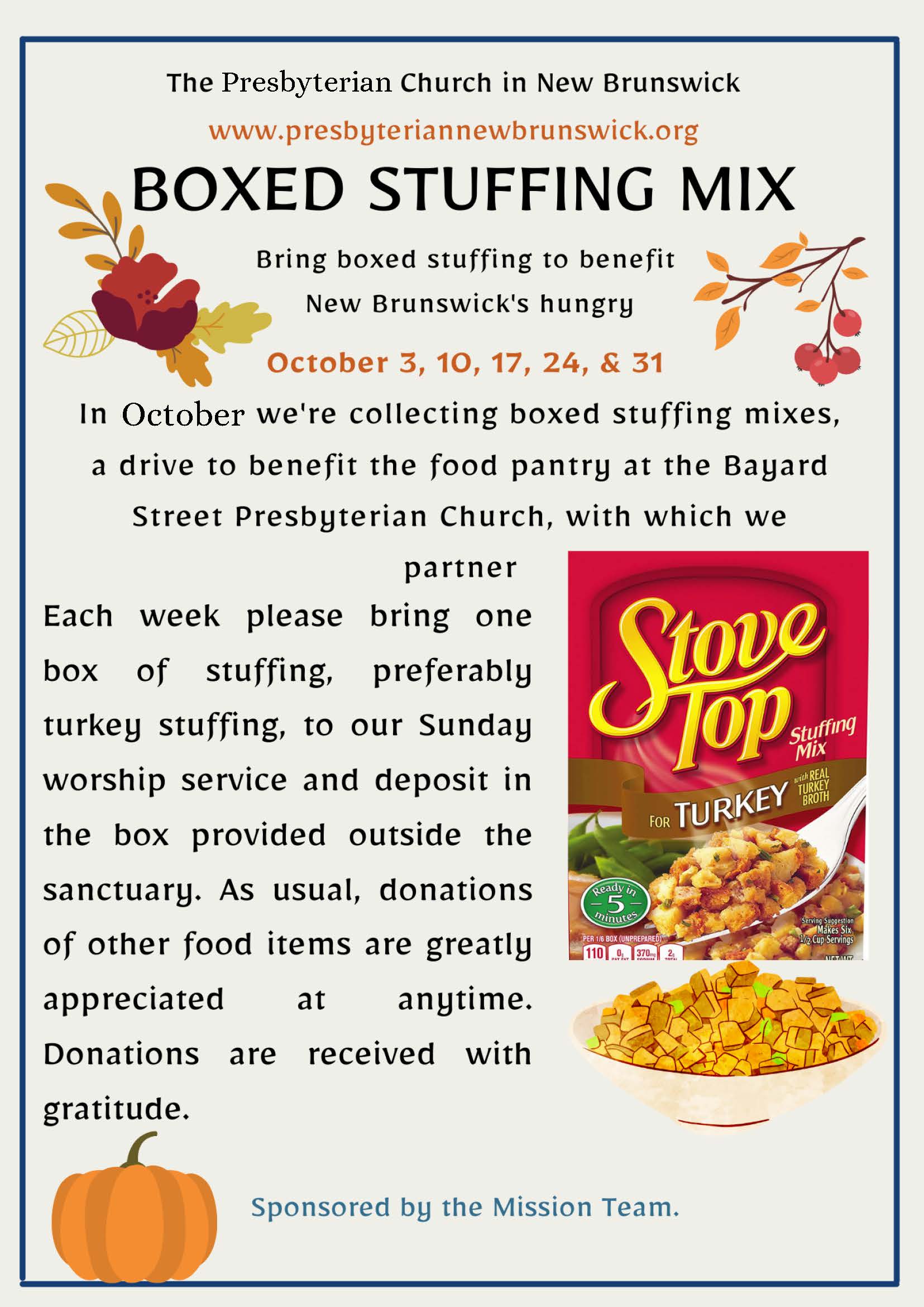 Box Stuffing Event Flyer Oct 3-31, 2021
