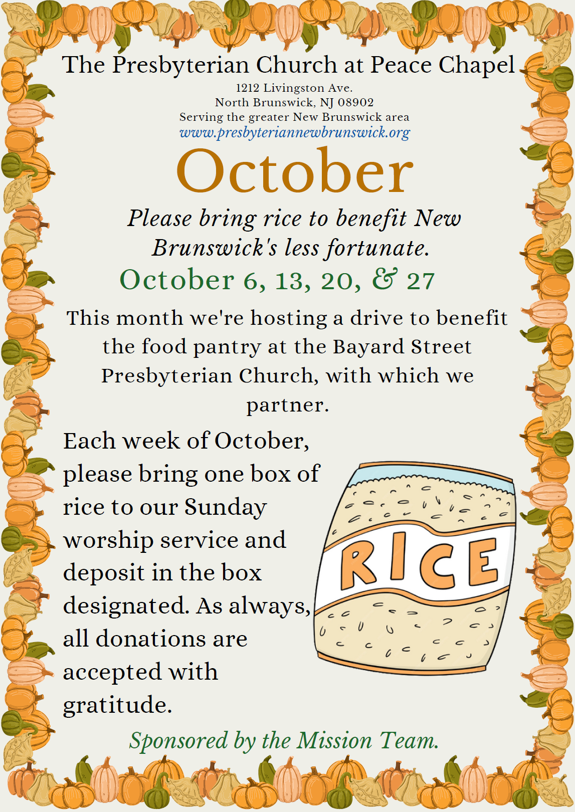 Box of Rice Food Drive for the Brunswick Food Pantries