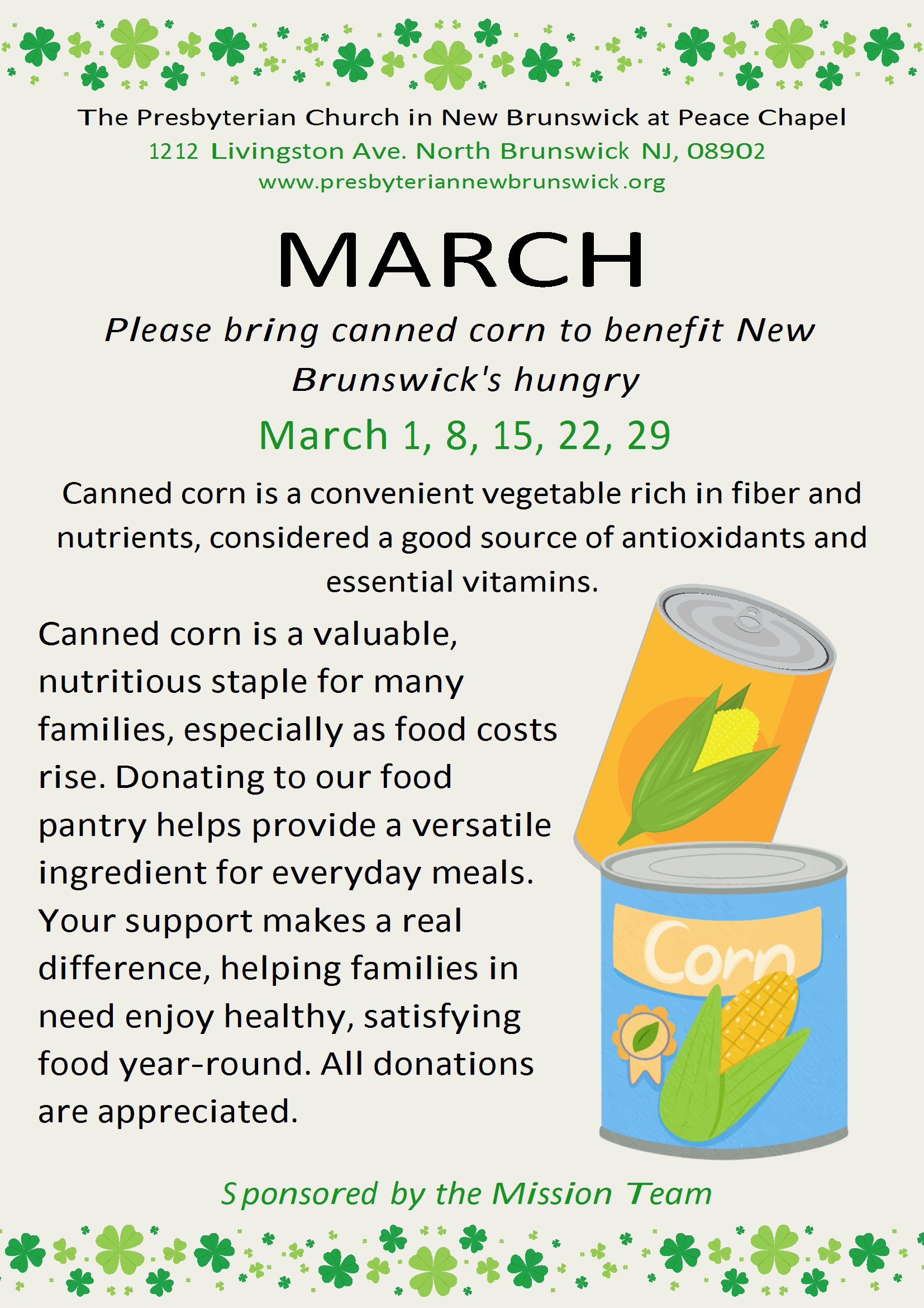 Peace Chapel Brunswick Food Drive