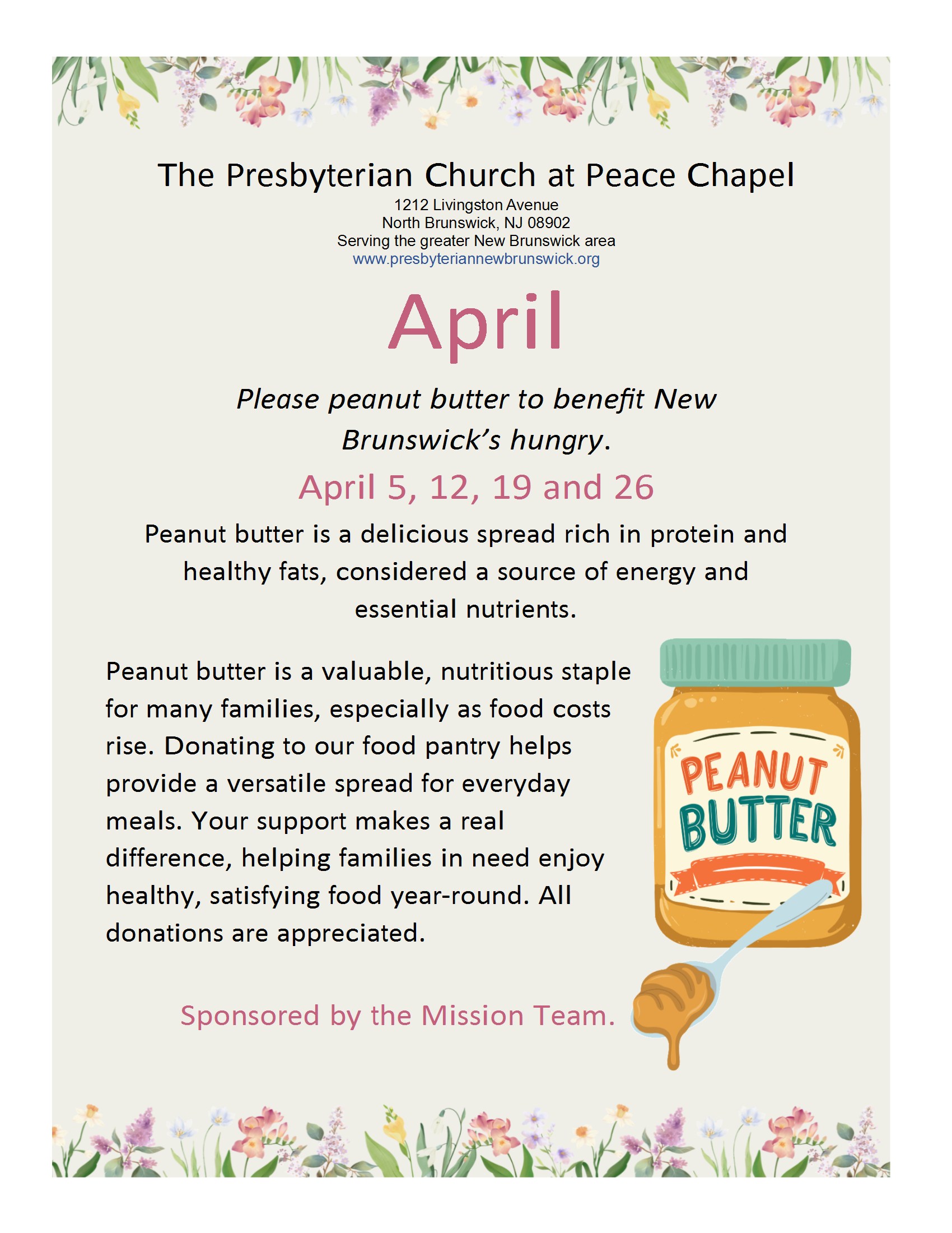 Peanut Butter April 2026 Food Drive